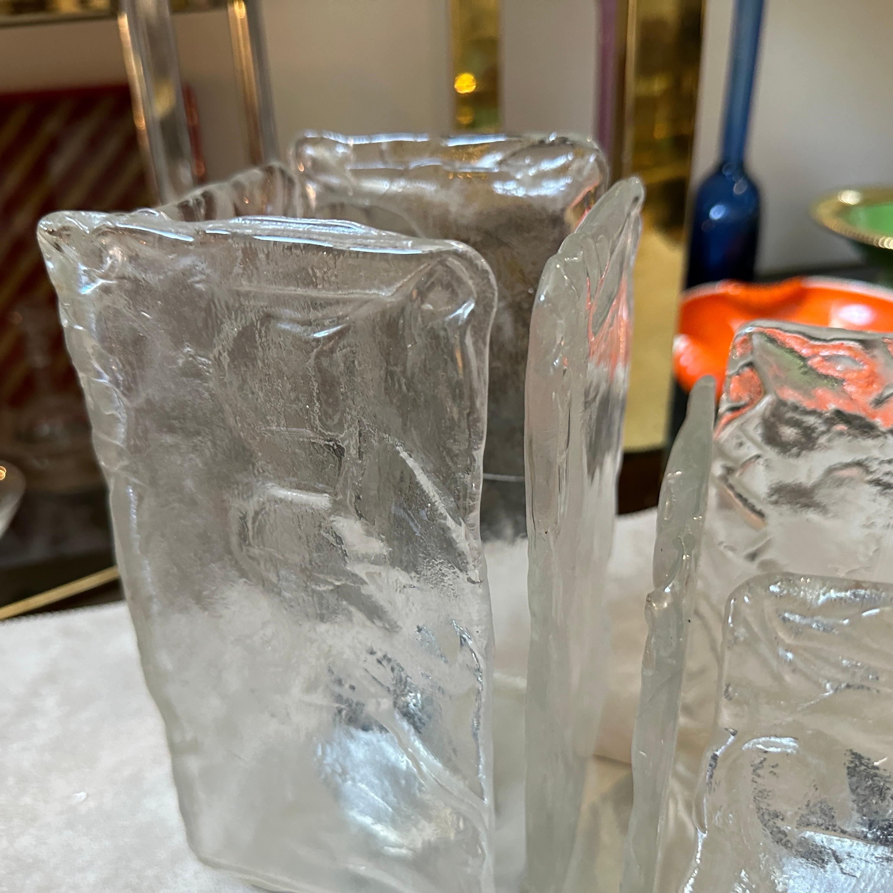 Luminaires en verre de Murano glacé de l'ère spatiale des années 1970 par Toso en vente 10