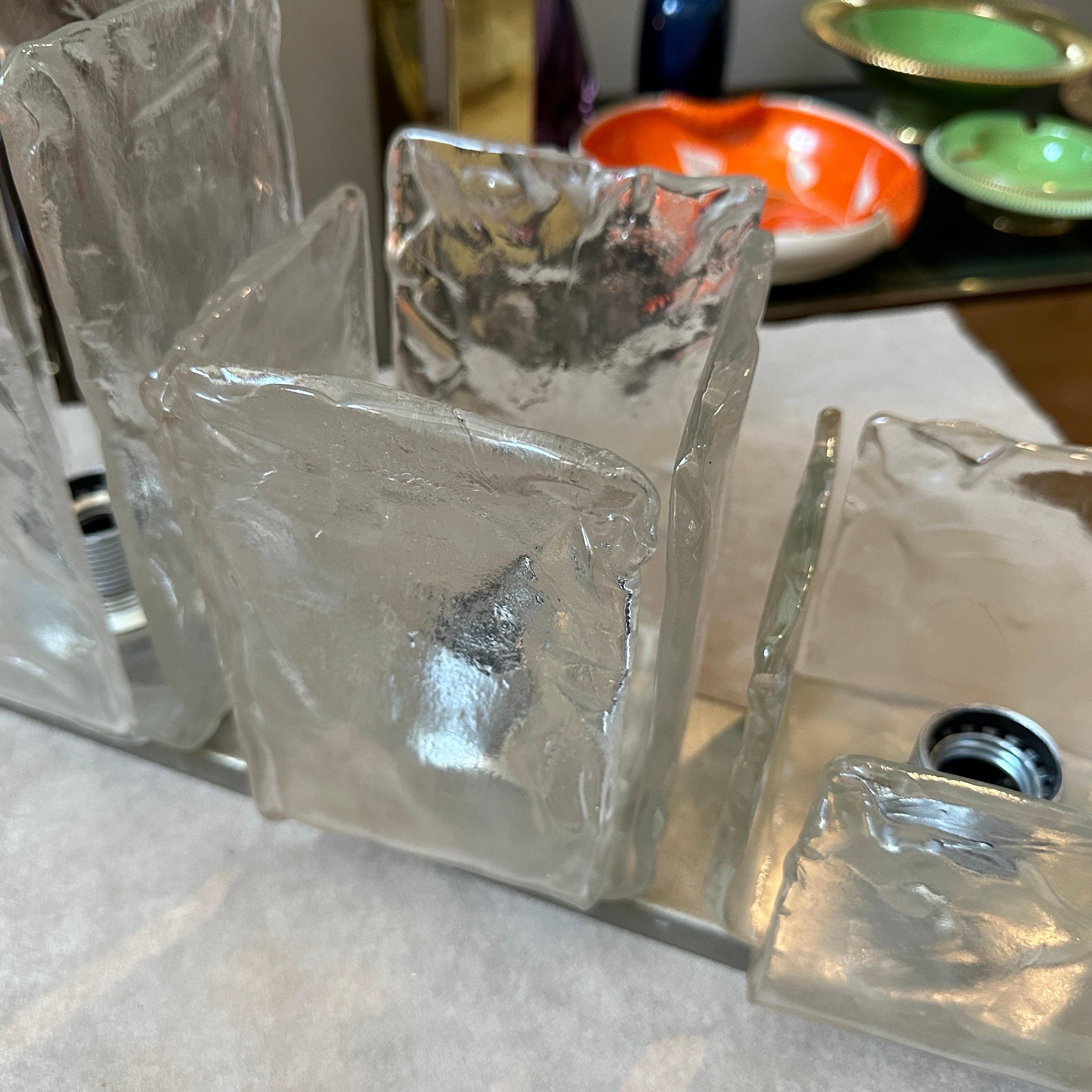 Luminaires en verre de Murano glacé de l'ère spatiale des années 1970 par Toso en vente 11