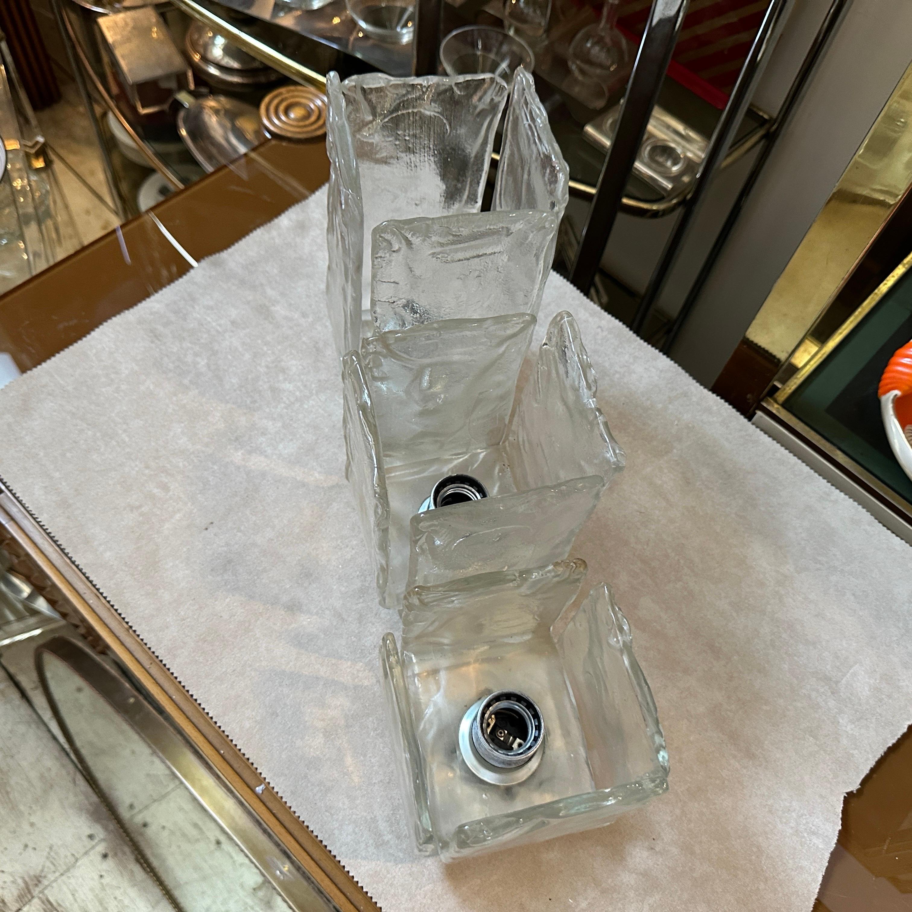 Luminaires en verre de Murano glacé de l'ère spatiale des années 1970 par Toso en vente 12