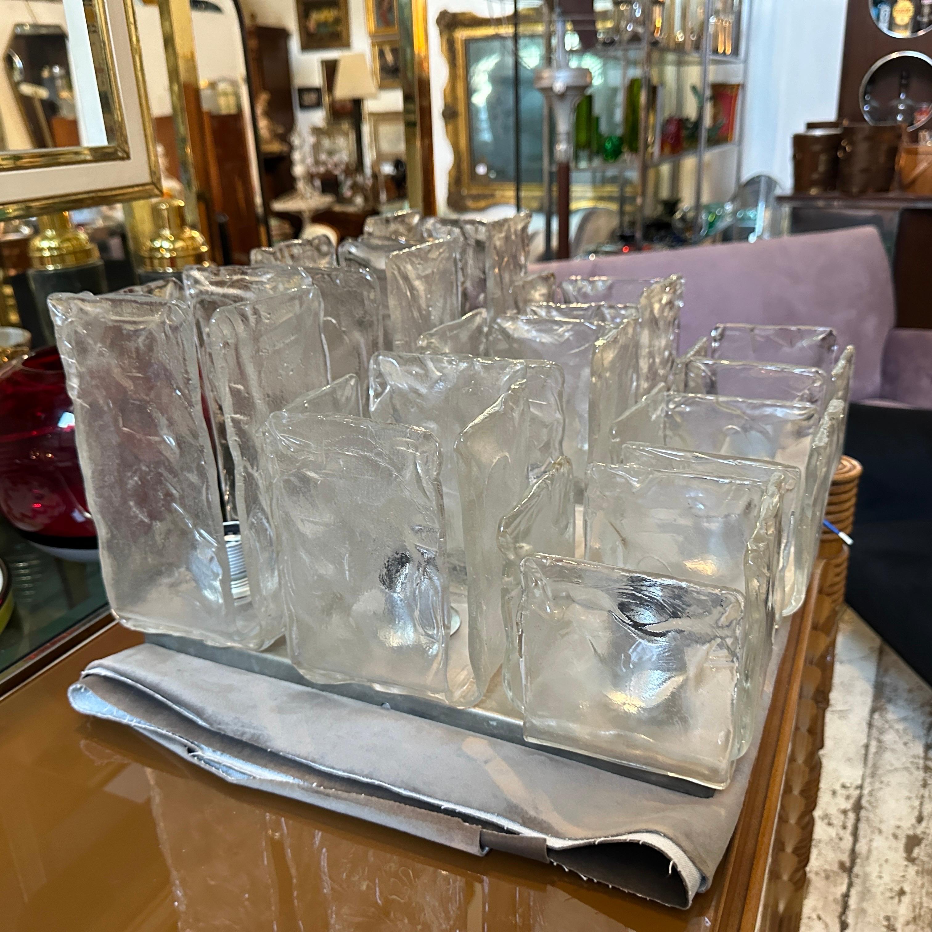 Luminaires en verre de Murano glacé de l'ère spatiale des années 1970 par Toso en vente 13