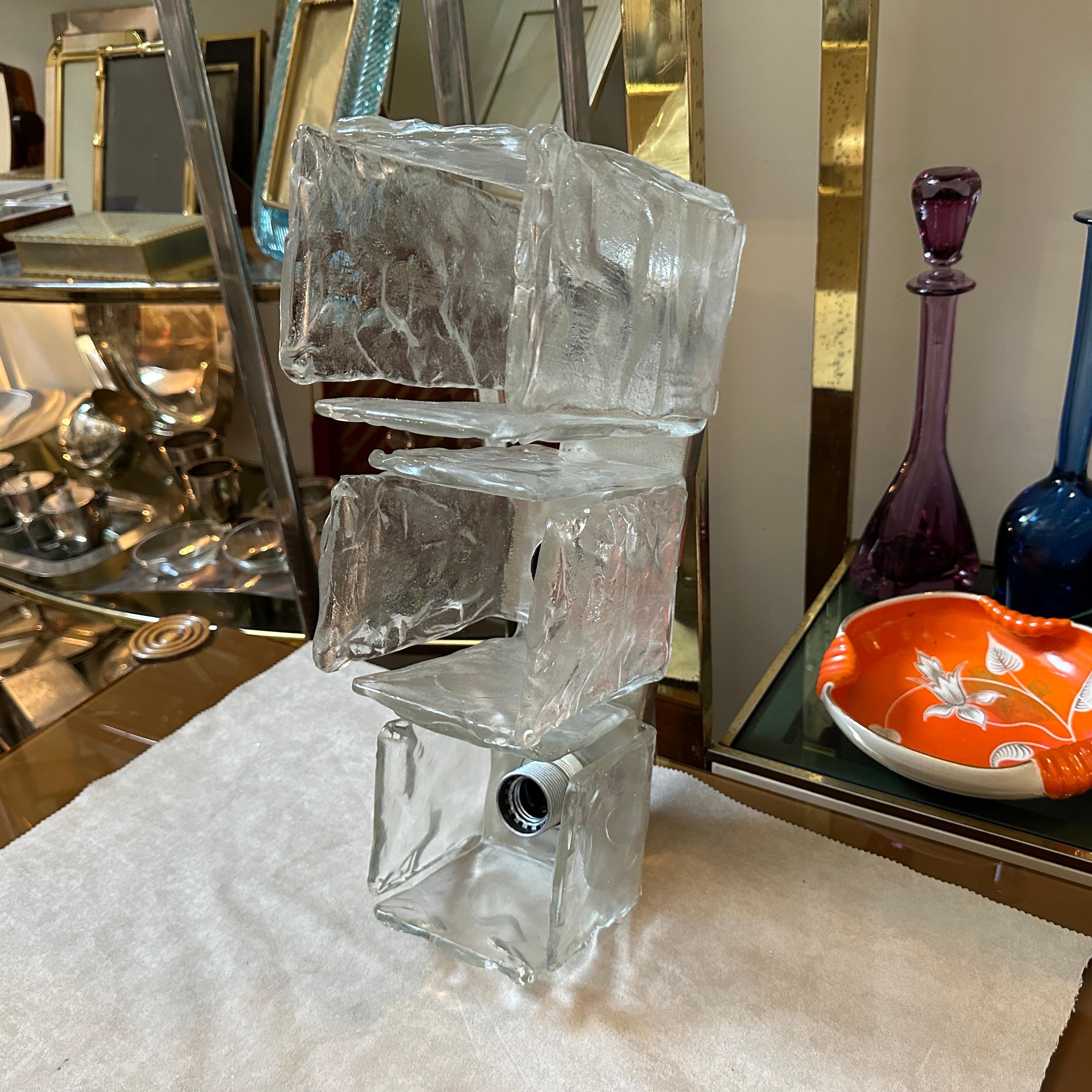 Albanais Luminaires en verre de Murano glacé de l'ère spatiale des années 1970 par Toso en vente