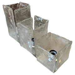 Luminaires en verre de Murano glacé de l'ère spatiale des années 1970 par Toso