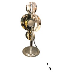 1970s Space Age Italian Chromed Steel Table Lamp in the Style of Oscar Torlasco