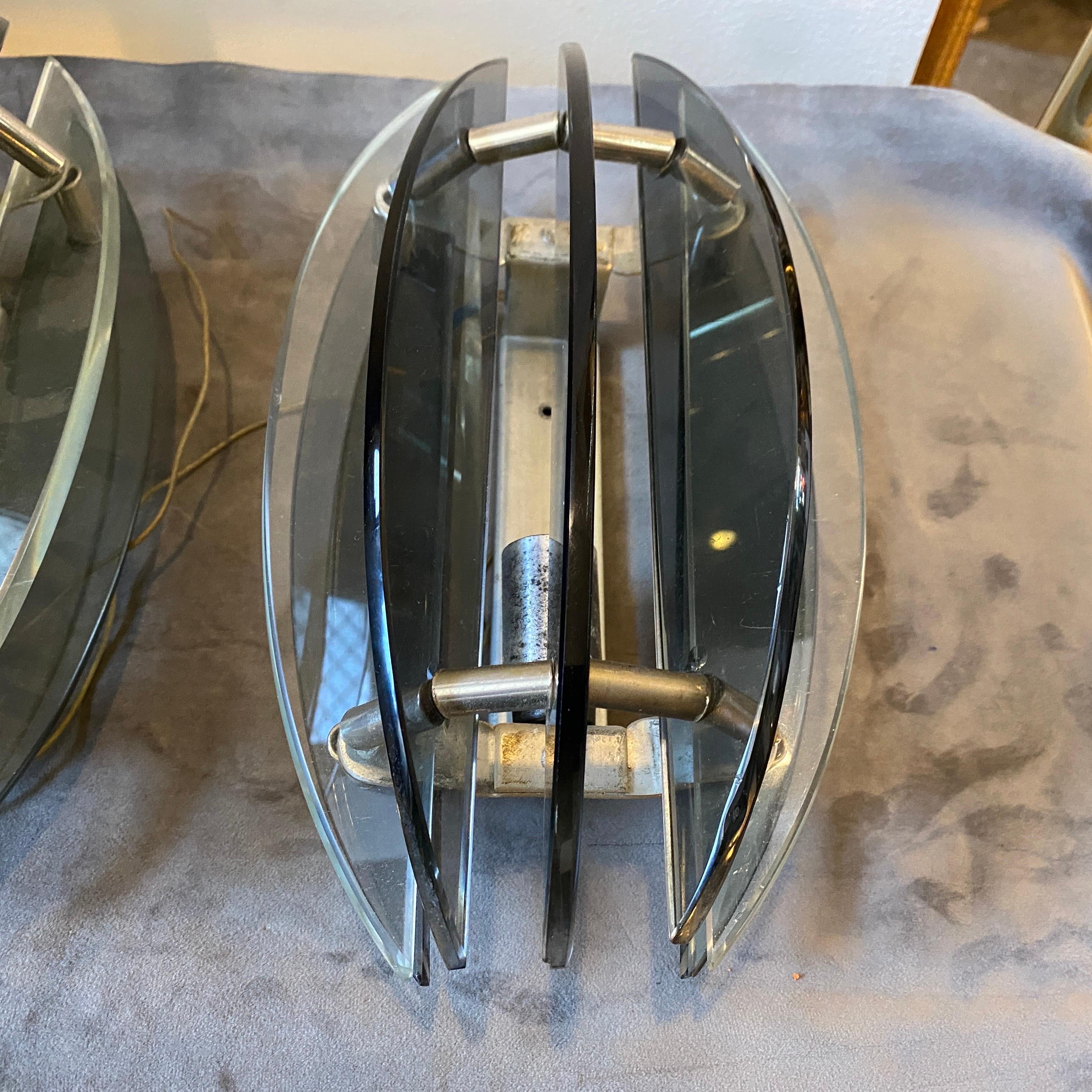 20th Century 1970s Space Age Italian Wall Sconces by Veca For Sale