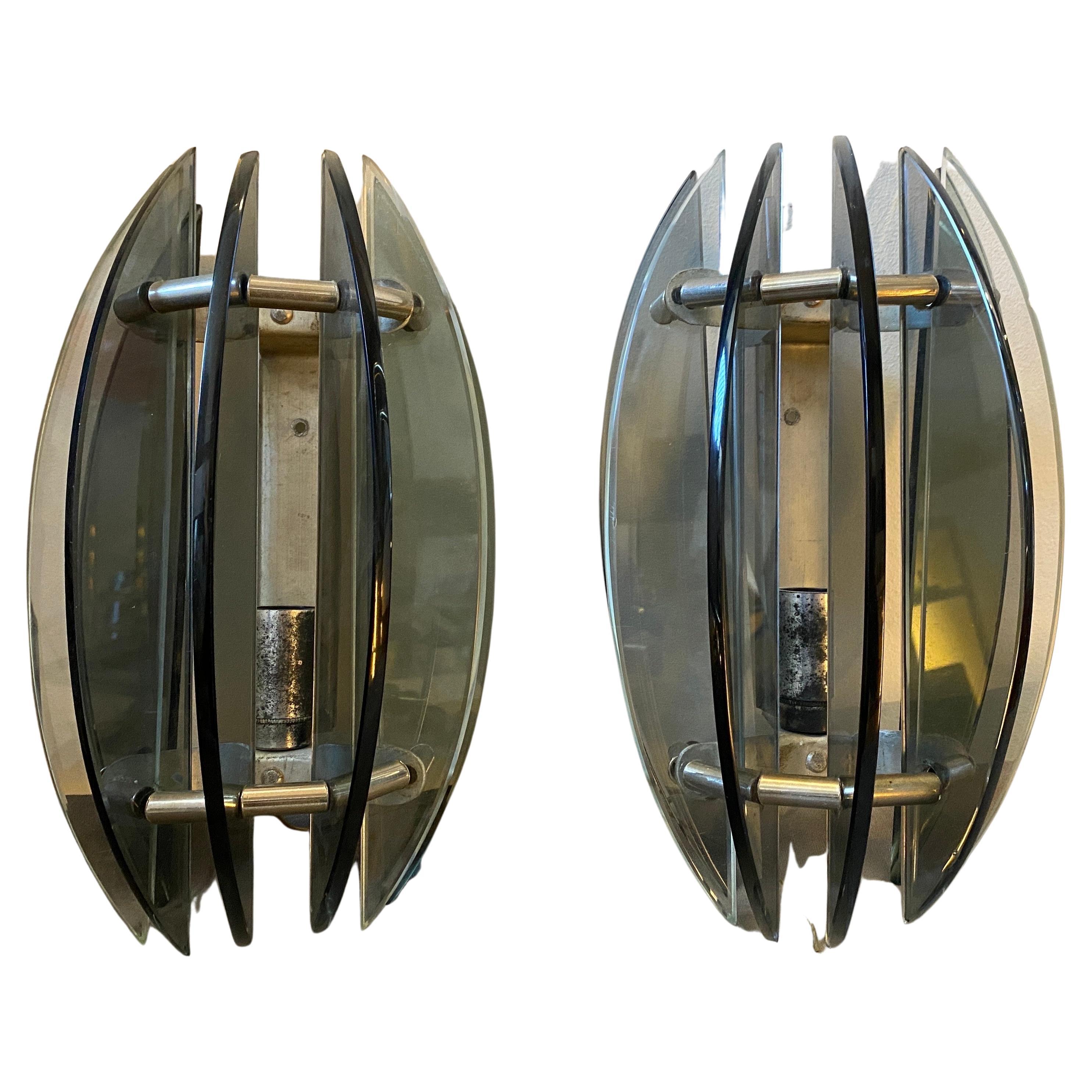 1970s Space Age Italian Wall Sconces by Veca For Sale