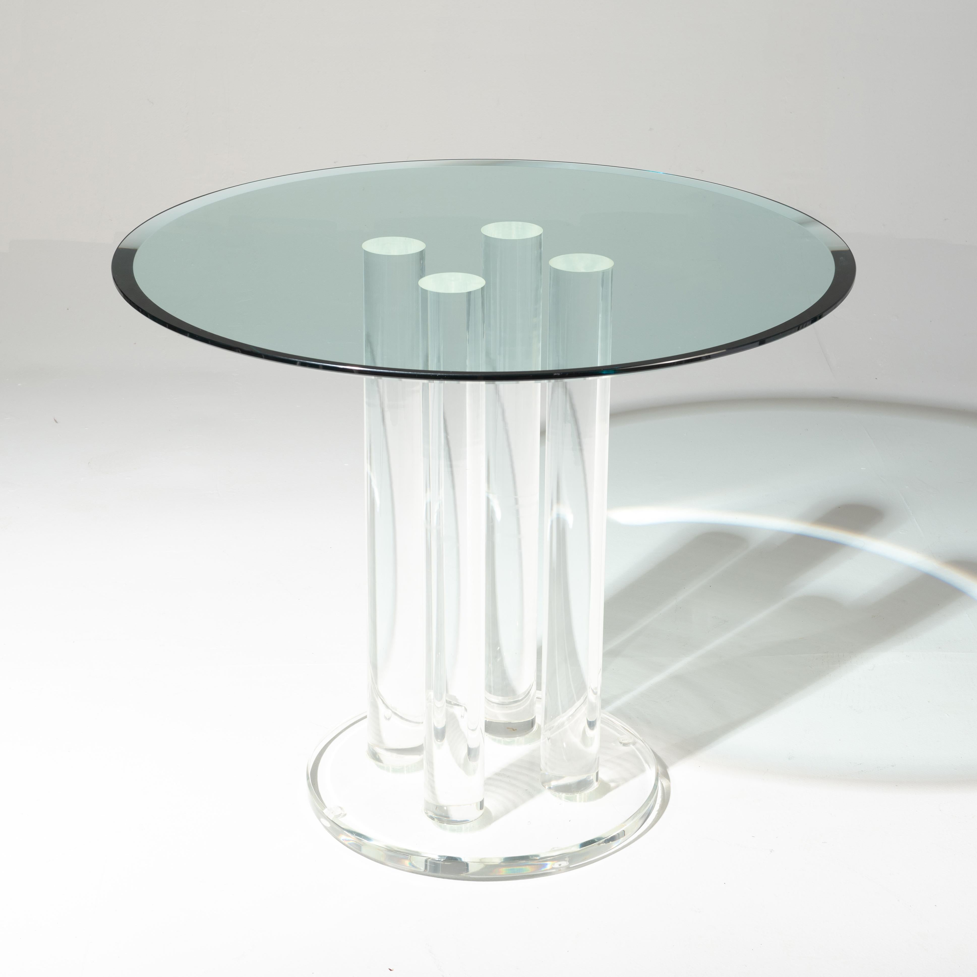 Beveled 1970s Space Age Lucite Dining or Center Table