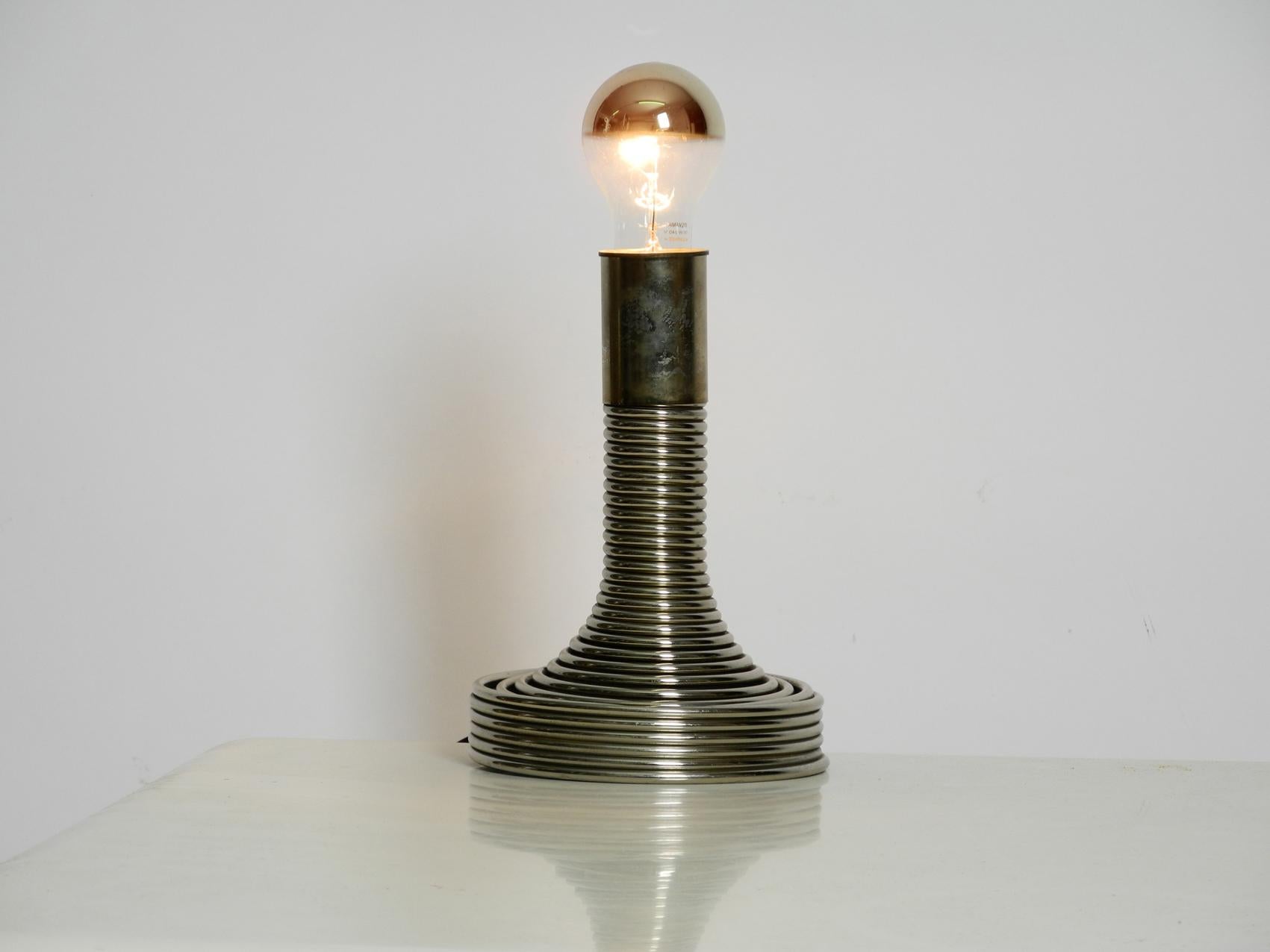 1970s Space Age Metal Chrome Table Lamp by Angelo Mangiarotti for Candle 1