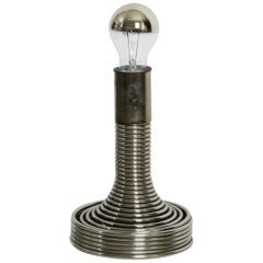 1970s Space Age Metal Chrome Table Lamp by Angelo Mangiarotti for Candle