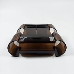 1970s Space Age Modular Acrylic Coffee Table, Amber, Europe