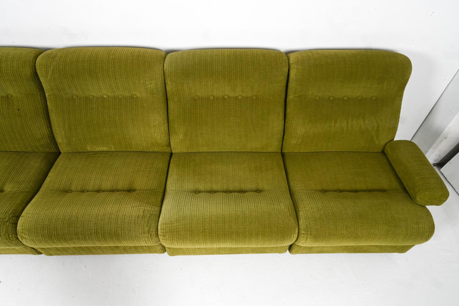 20th Century 1970's Space Age Modular Sectional Sofa in Corded Sheared Boucle For Sale
