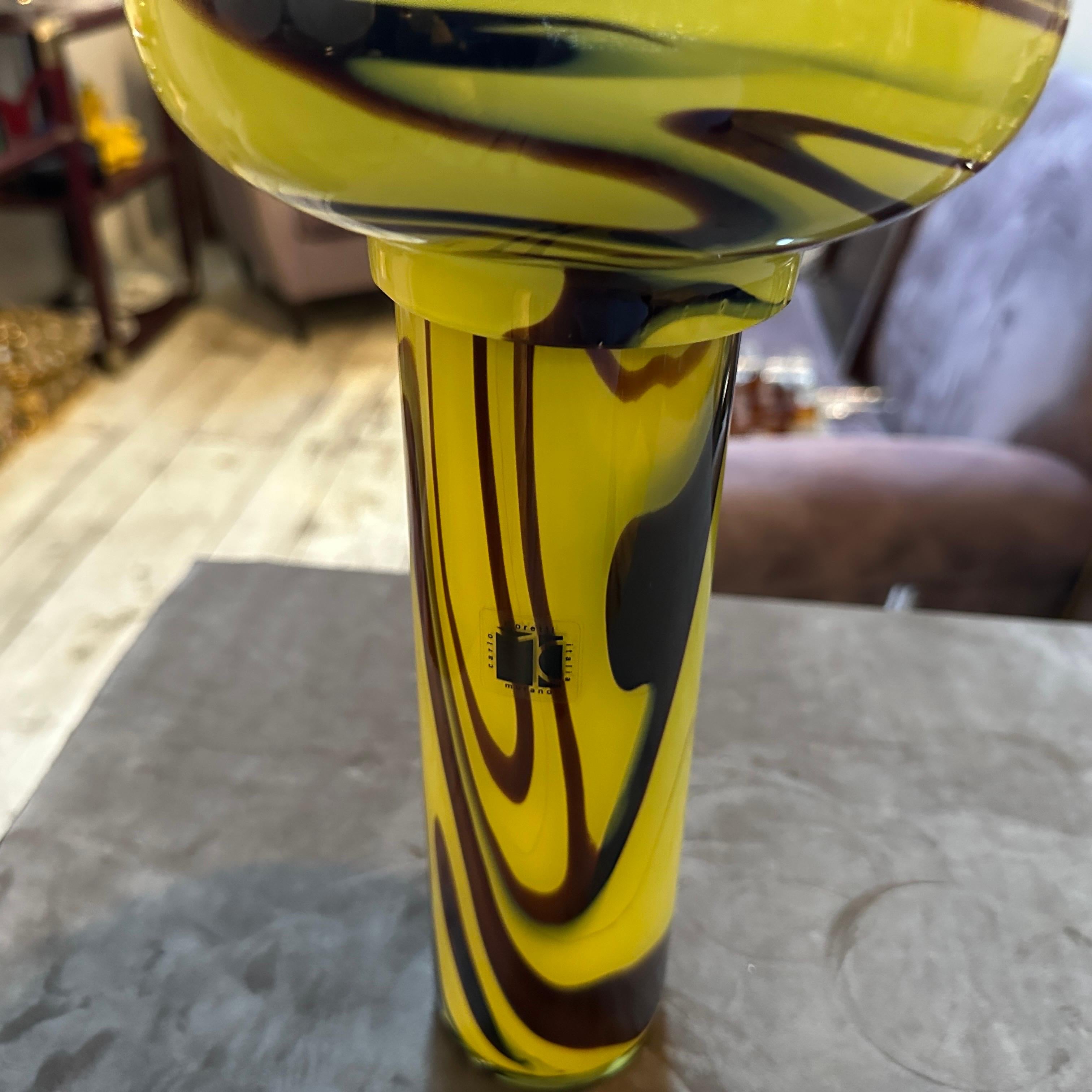 Posacenere e vaso in vetro di Murano opalino degli anni '70 di Carlo Moretti in vendita 1
