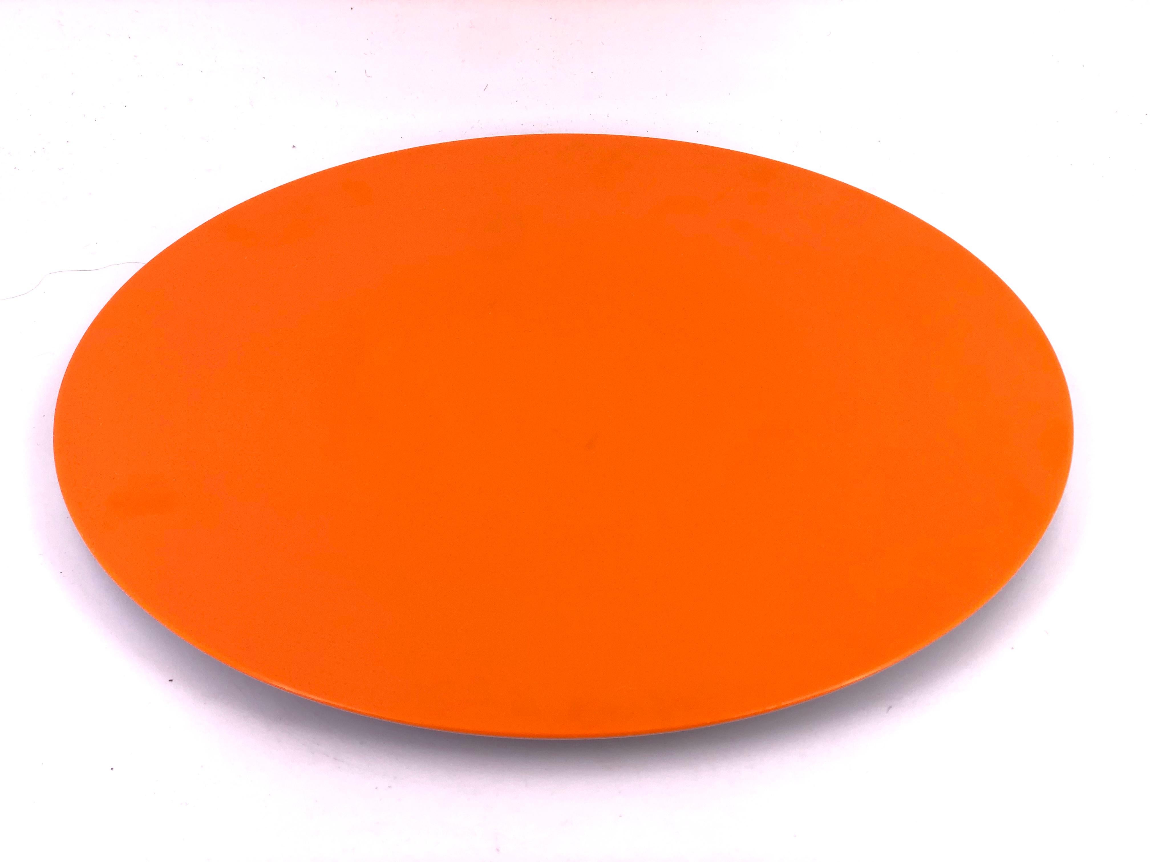 American 1970s Space Age Orange Melamine Large Centerpiece Plate