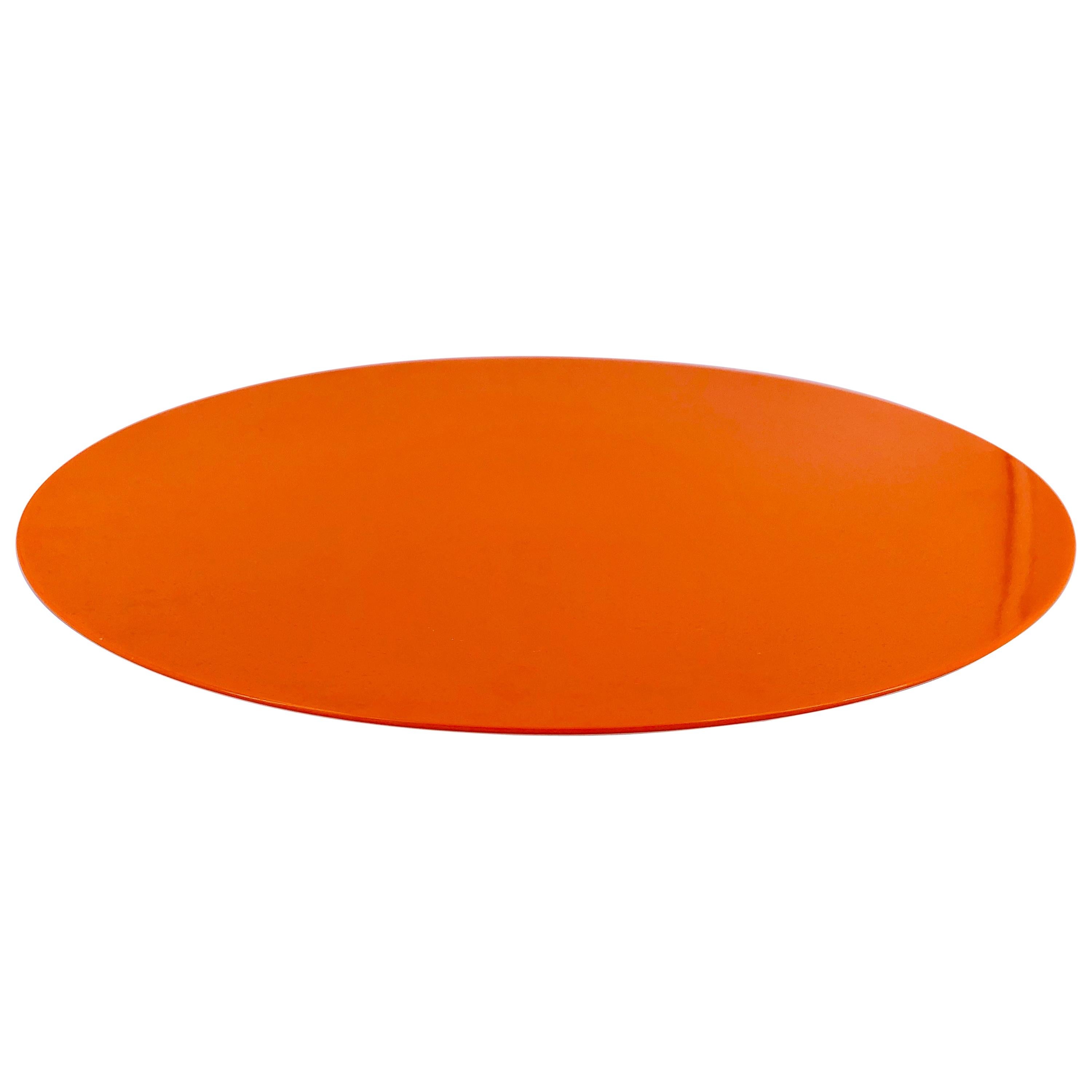 1970s Space Age Orange Melamine Large Centerpiece Plate