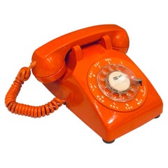 Vintage 1970's Space Age Orange Rotary Phone