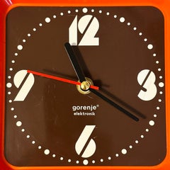 1970s Space Age Orange Wall Clock by Gorenje