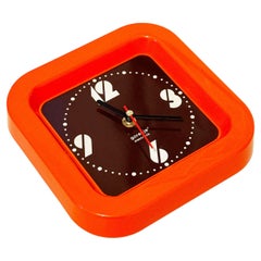 1970s Space Age Orange Wall Clock by Gorenje
