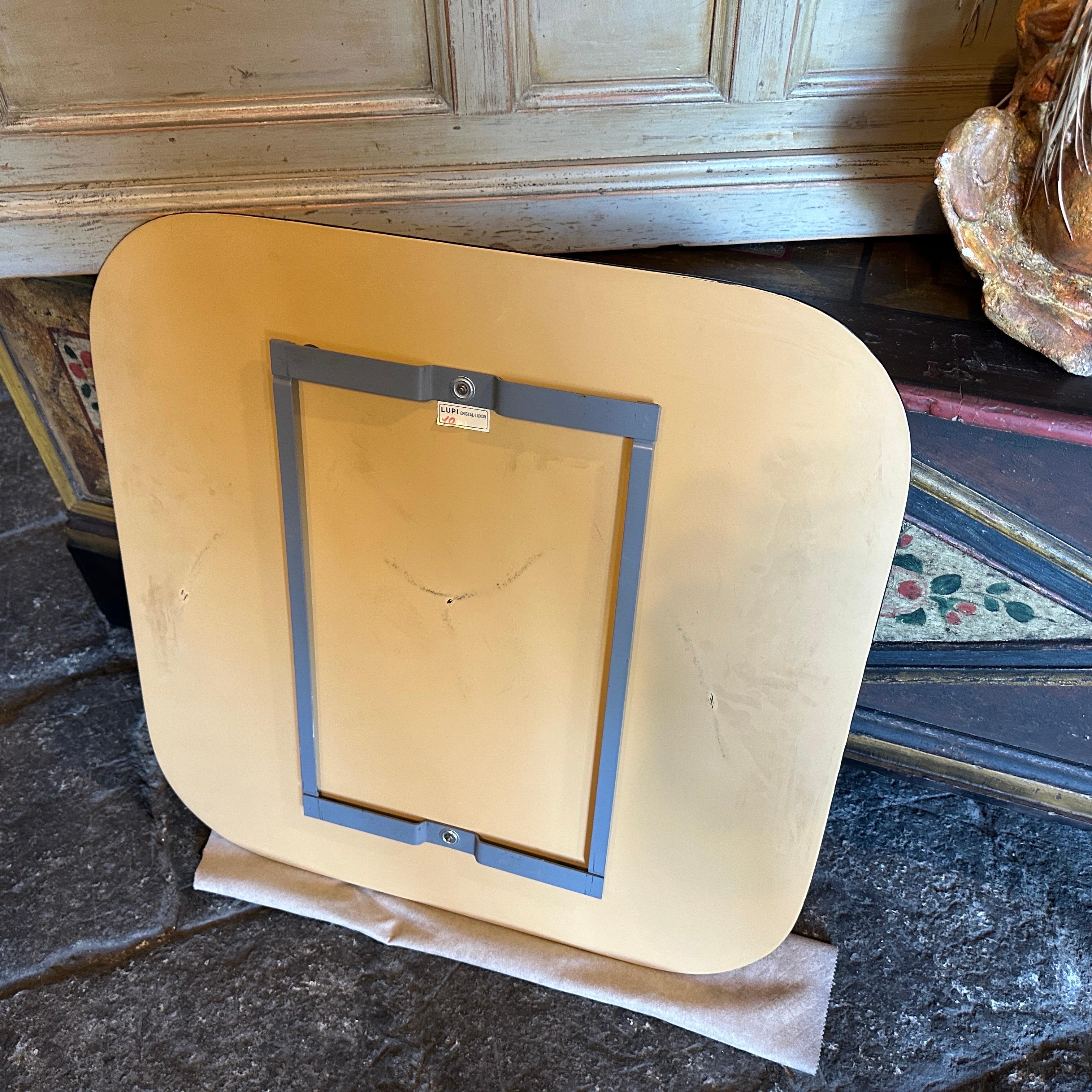Quadratischer Wandspiegel aus rosa und klarem Glas von Lupi Cristal Luxor, Space Age, 1970er Jahre im Angebot 7