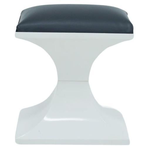 1970s Space-age Plastic and Faux Leather Stool Footrest Made in Holland For Sale