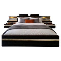 1970s Space Age Platform Bed by Fratelli Prosperio, Integrated Lighting & Radio