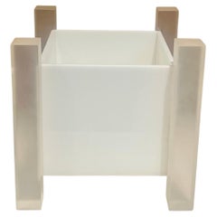 1970's Space Age Postmodern Frosted Lucite Planter