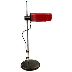 1970s Space Age Red and Black Targetti Desk Lamp