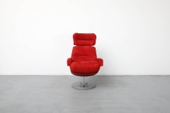 1970's Space Age Red Cinema Chair with Headrest, Paris