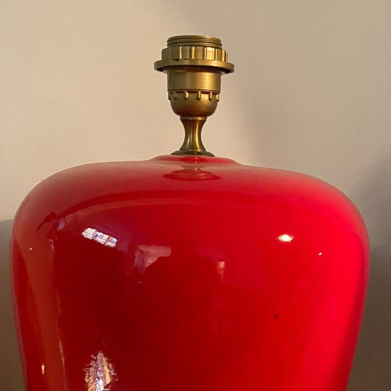 red ceramic lamp base