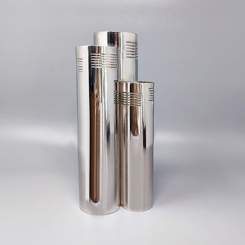1970er Space Age Versilberte Vase von Sassetti, Handgefertigt, Made in Italy (Moderne der Mitte des Jahrhunderts) im Angebot