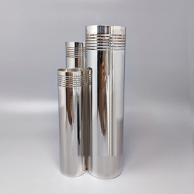 1970er Space Age Versilberte Vase von Sassetti, Handgefertigt, Made in Italy im Zustand „Hervorragend“ im Angebot in Milano, IT