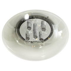 1970's Space Age Smoked Gray Flush Mount / Sconce