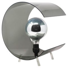 1970s Space Age Smoked Lucite Table Lamp