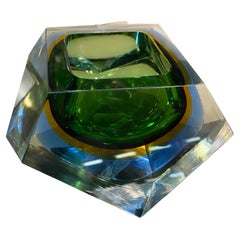 1970s Space Age Sommerso Murano Glass Ashtray by Seguso