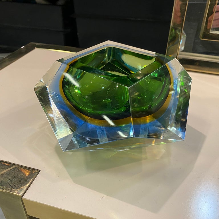 20th Century 1970s Space Age Sommerso Murano Glass Ashtray by Seguso For Sale