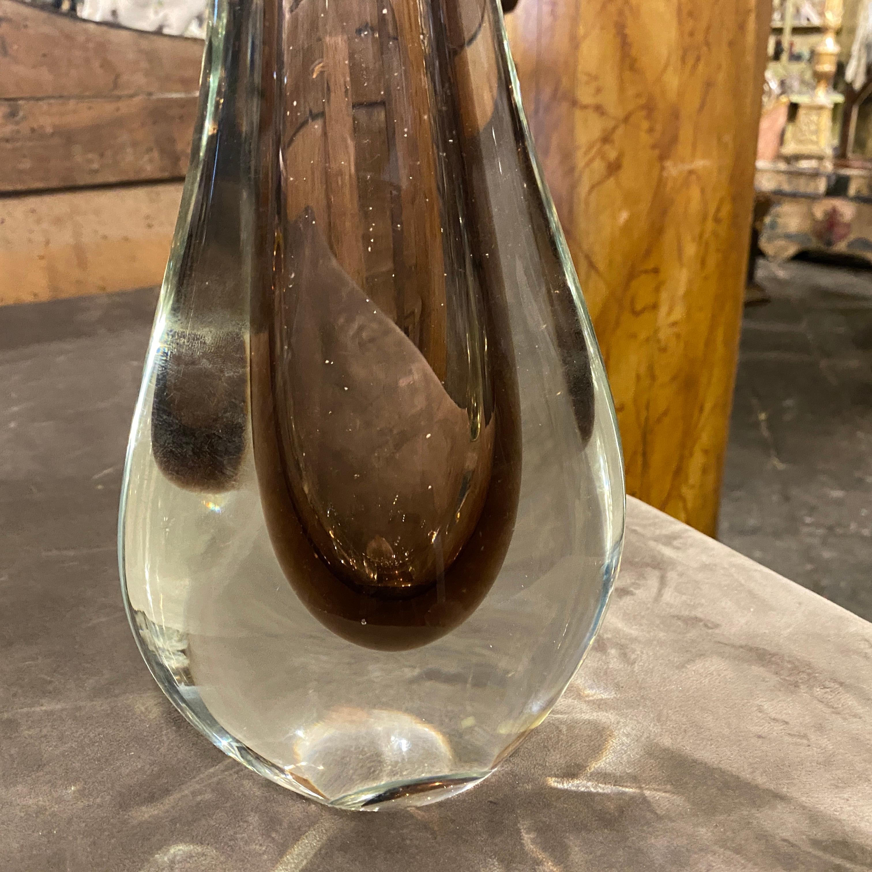 1970s Space Age Sommerso Murano Glass Huge Single Flower Vase by Flavio Poli In Good Condition For Sale In Aci Castello, IT