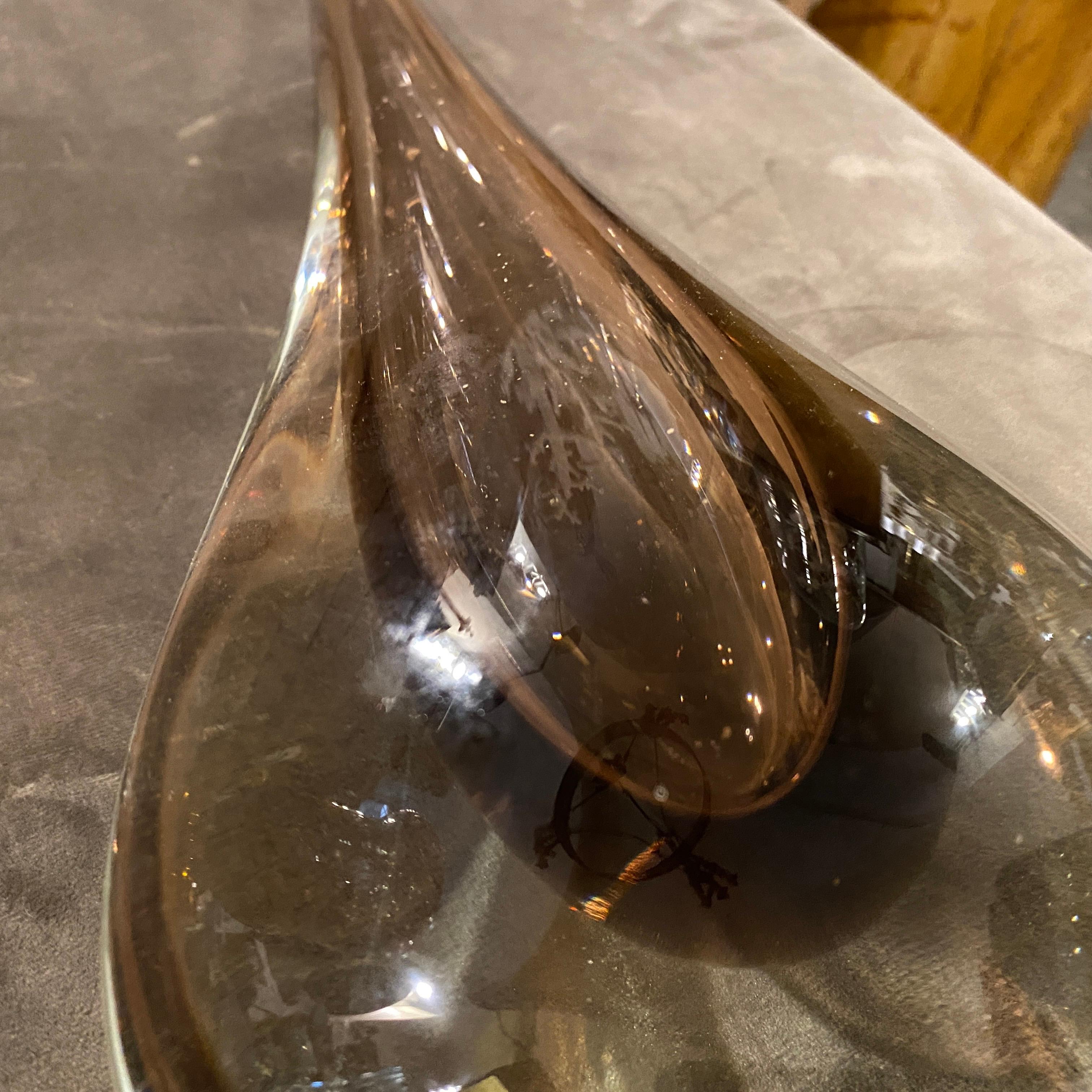 Grand vase à fleurs Sommerso en verre de Murano de l'ère spatiale des années 1970 par Flavio Poli en vente 1