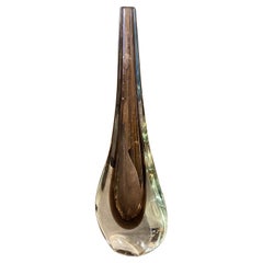 Vaso a fiore singolo in vetro di Murano Glass Sommerso degli anni '70, di Flavio Poli