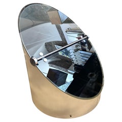 1970s Space Age Steel and Glass Bar Cart by Claudio Salocchi for Luigi Sormani