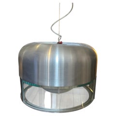 1970s Space Age Steel and Glass Pendant by Pia Guidetti Crippa for Lumi Milano