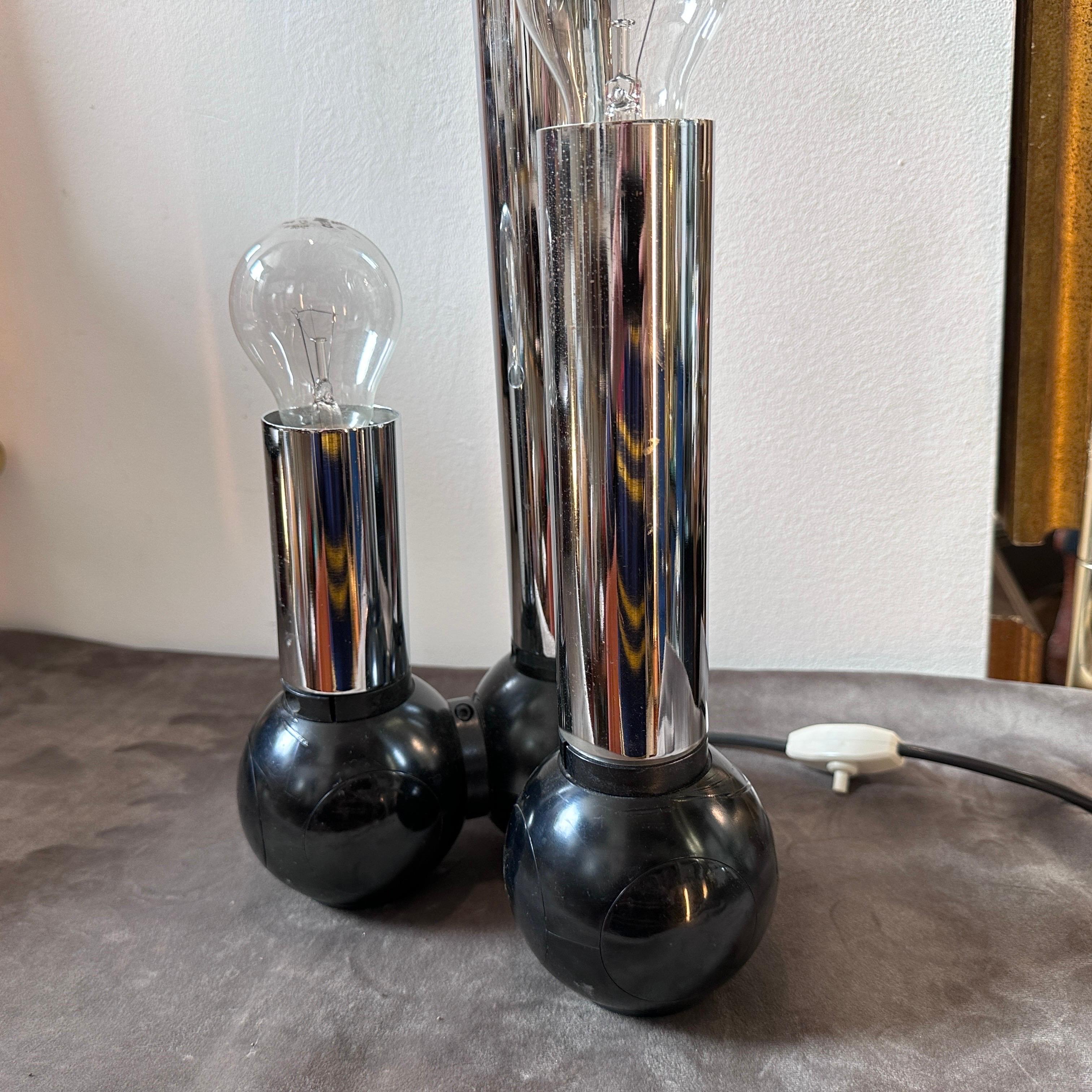 1970s Space Age Steel and Plastic Italian Table Lamp by Targetti Sankey 1