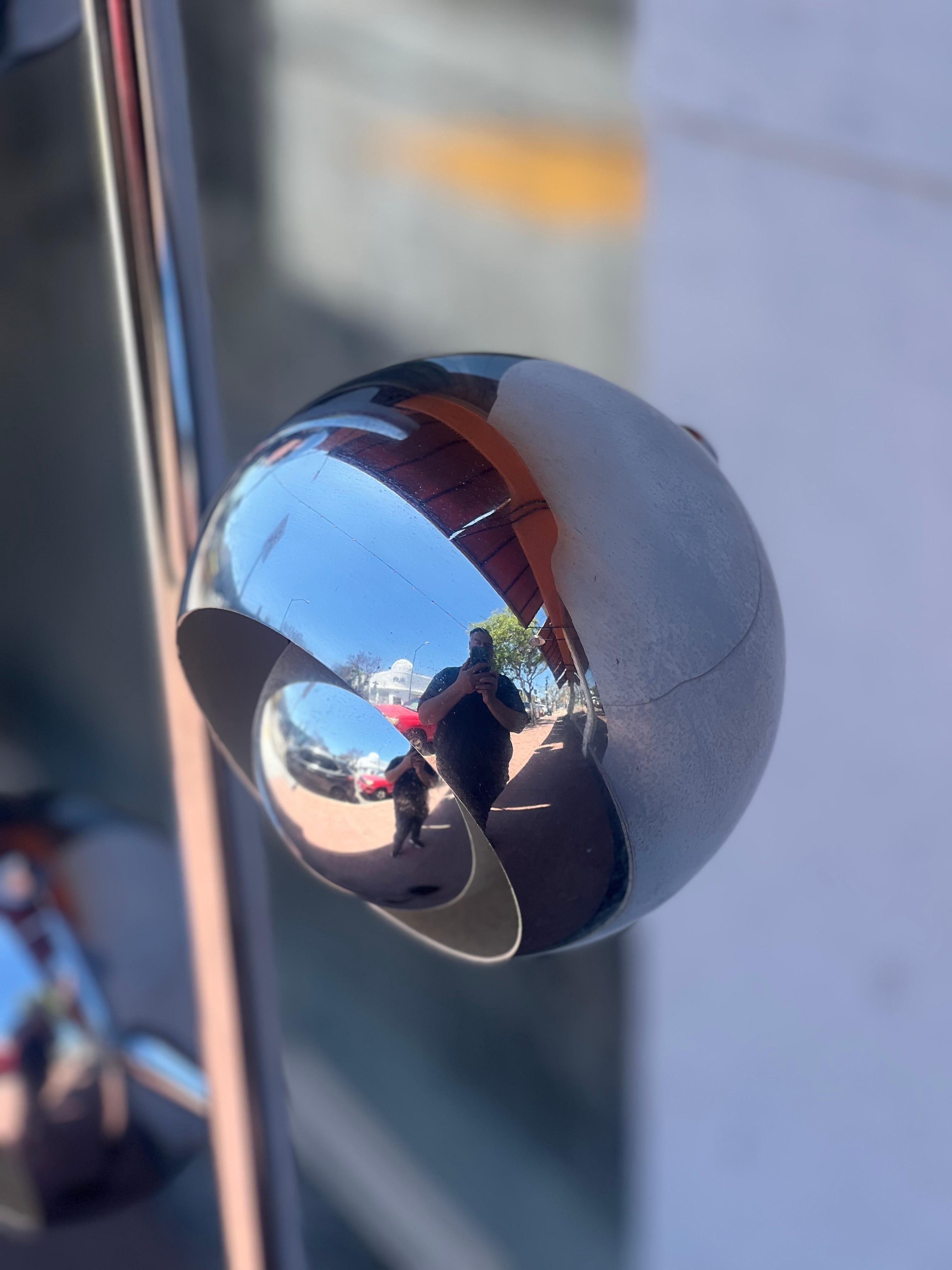 1970's Space Age Triple Multidirectional Chrome Eyeball Floor Lamp 1