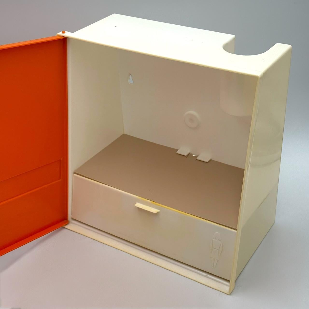 1970er Space Age Wandschränke von Flair, Holland - Kunststoff, Orange & Weiß im Angebot 7