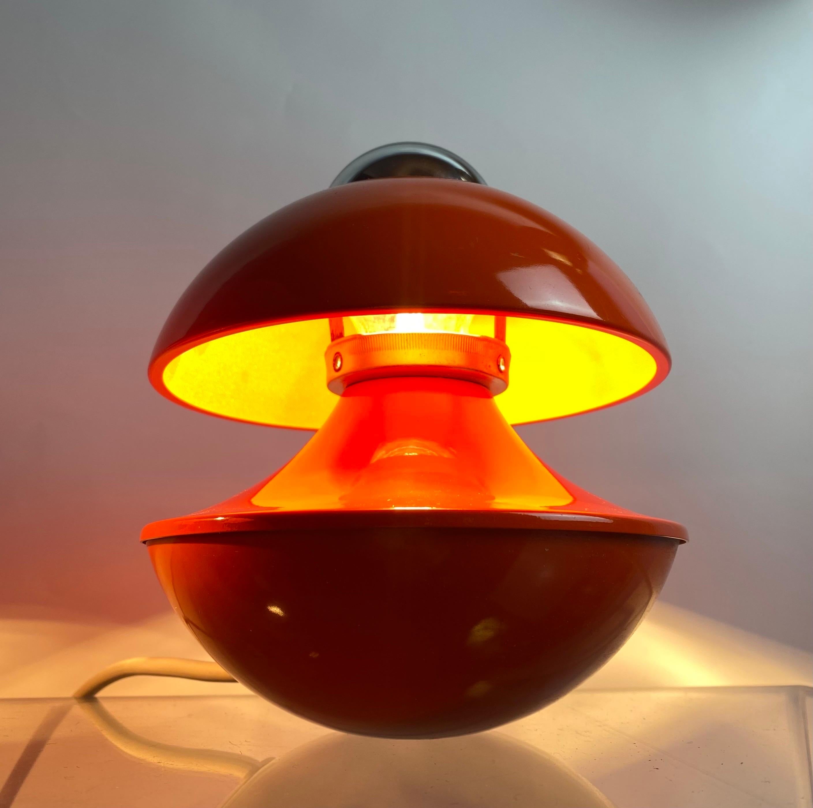Lacquered 1970s Space Age Wall or Table lamps in Orange by Kaiser Leuchten Germany