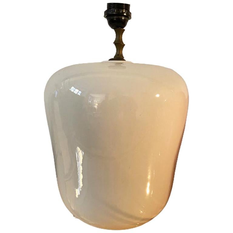 Lampe de bureau blanche de l'ère spatiale des années 1970, base en céramique par Gabbianelli, fabriquée en Italie en vente