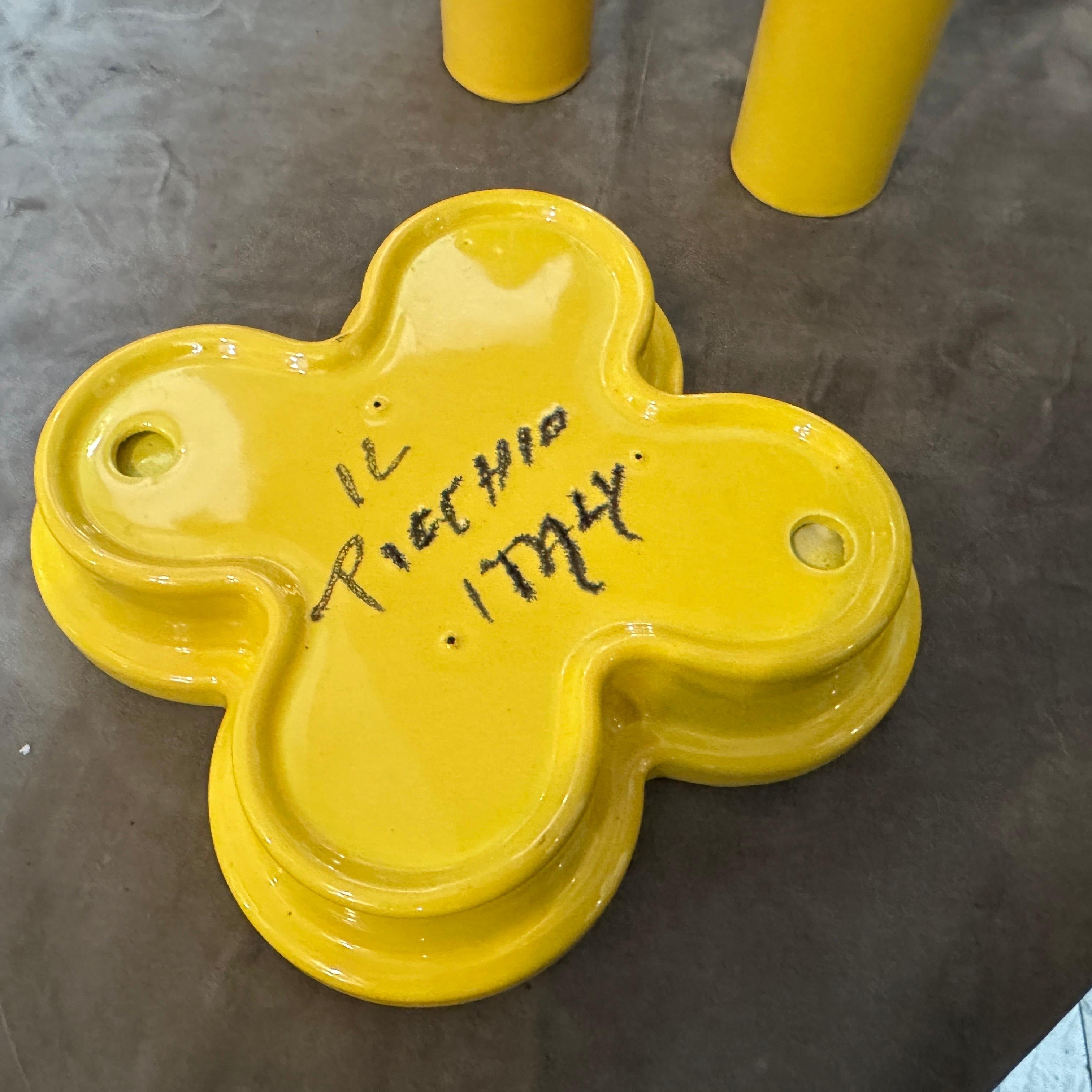 Italiano Crociera italiana in ceramica gialla A Space Age degli anni '70 di Enzo Bioli per il Picchio in vendita
