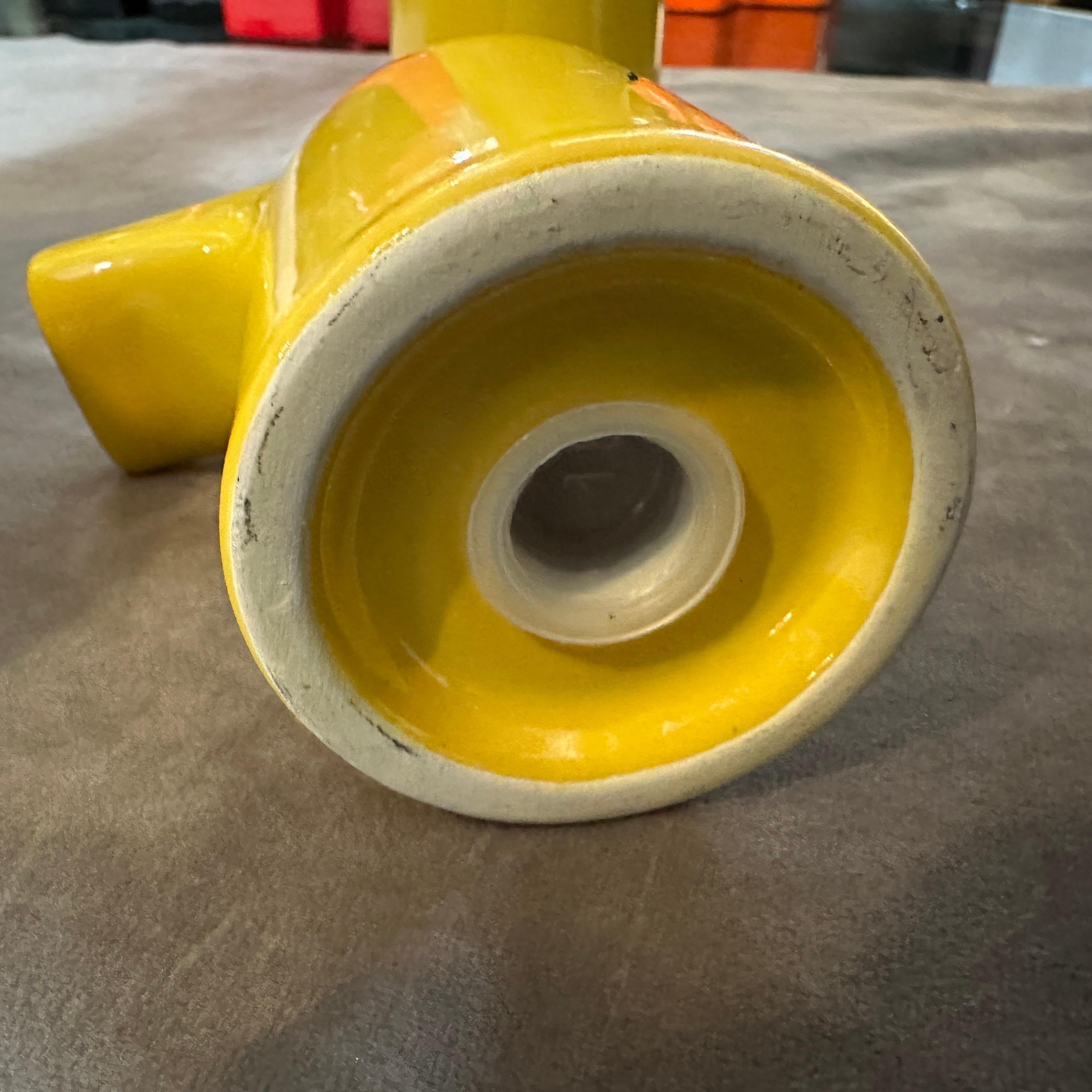 Ceramica Crociera italiana in ceramica gialla A Space Age degli anni '70 di Enzo Bioli per il Picchio in vendita