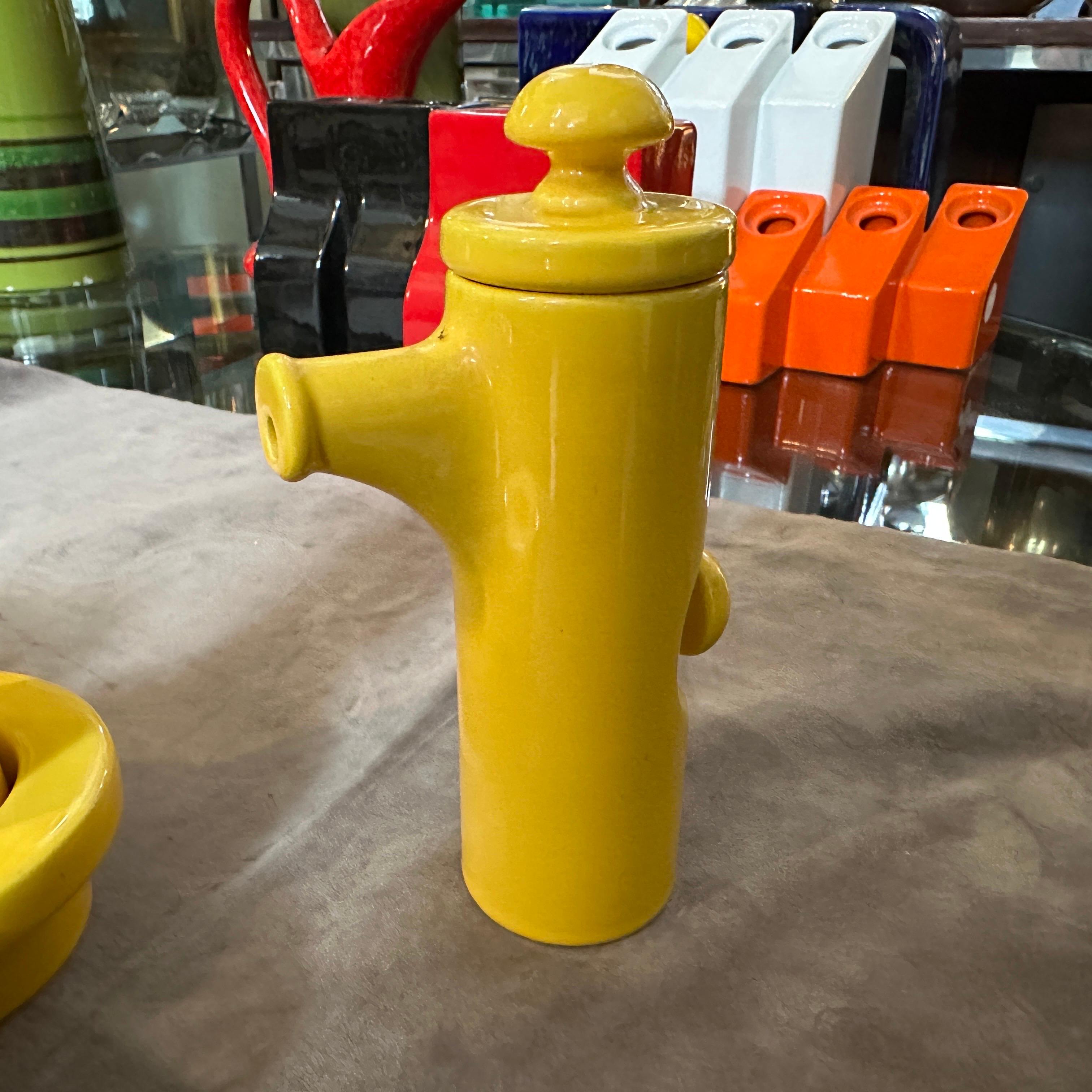 Crociera italiana in ceramica gialla A Space Age degli anni '70 di Enzo Bioli per il Picchio in vendita 3