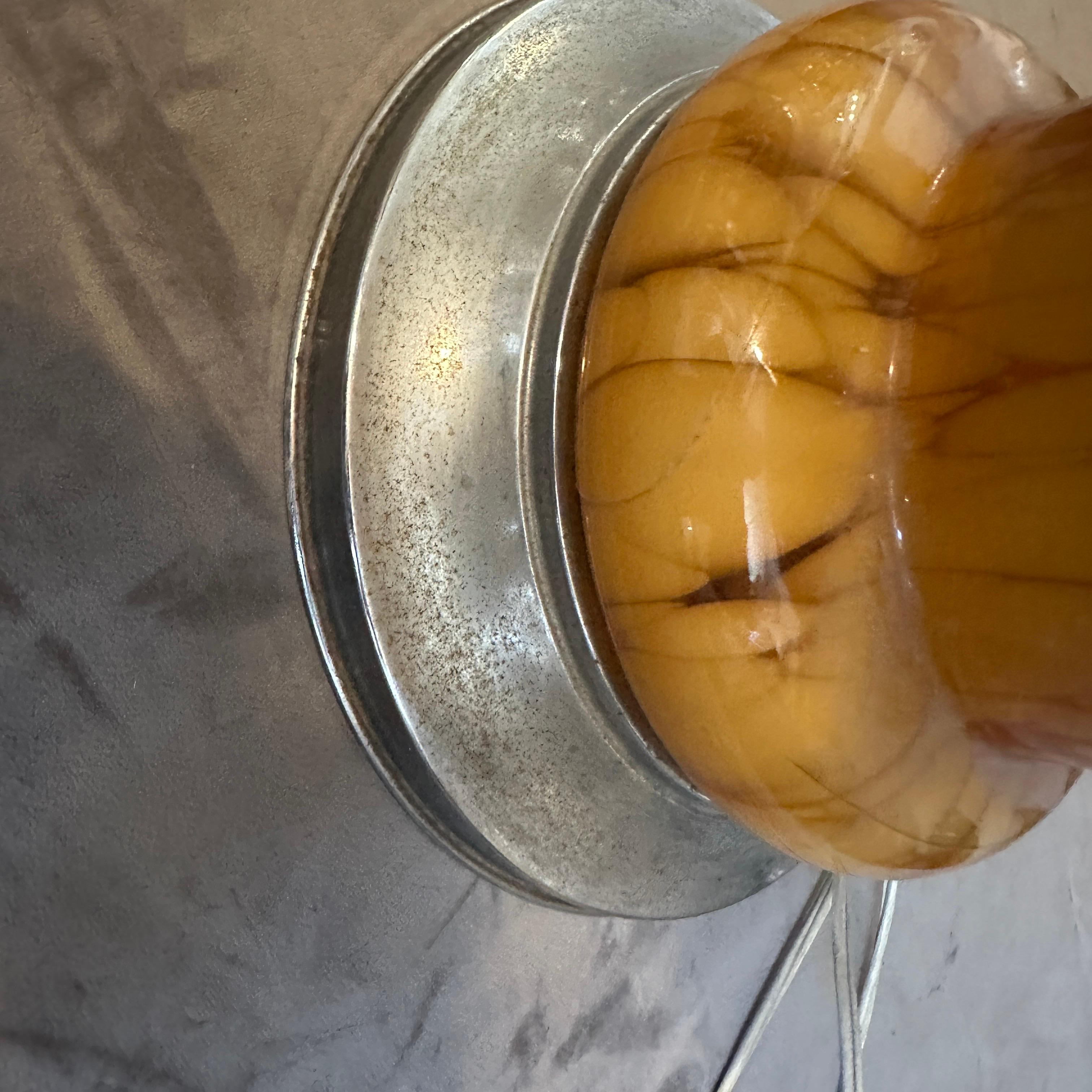 1970s Space Age Yellow Glass and Metal Table Lamp Carlo Nason for Mazzega For Sale 10