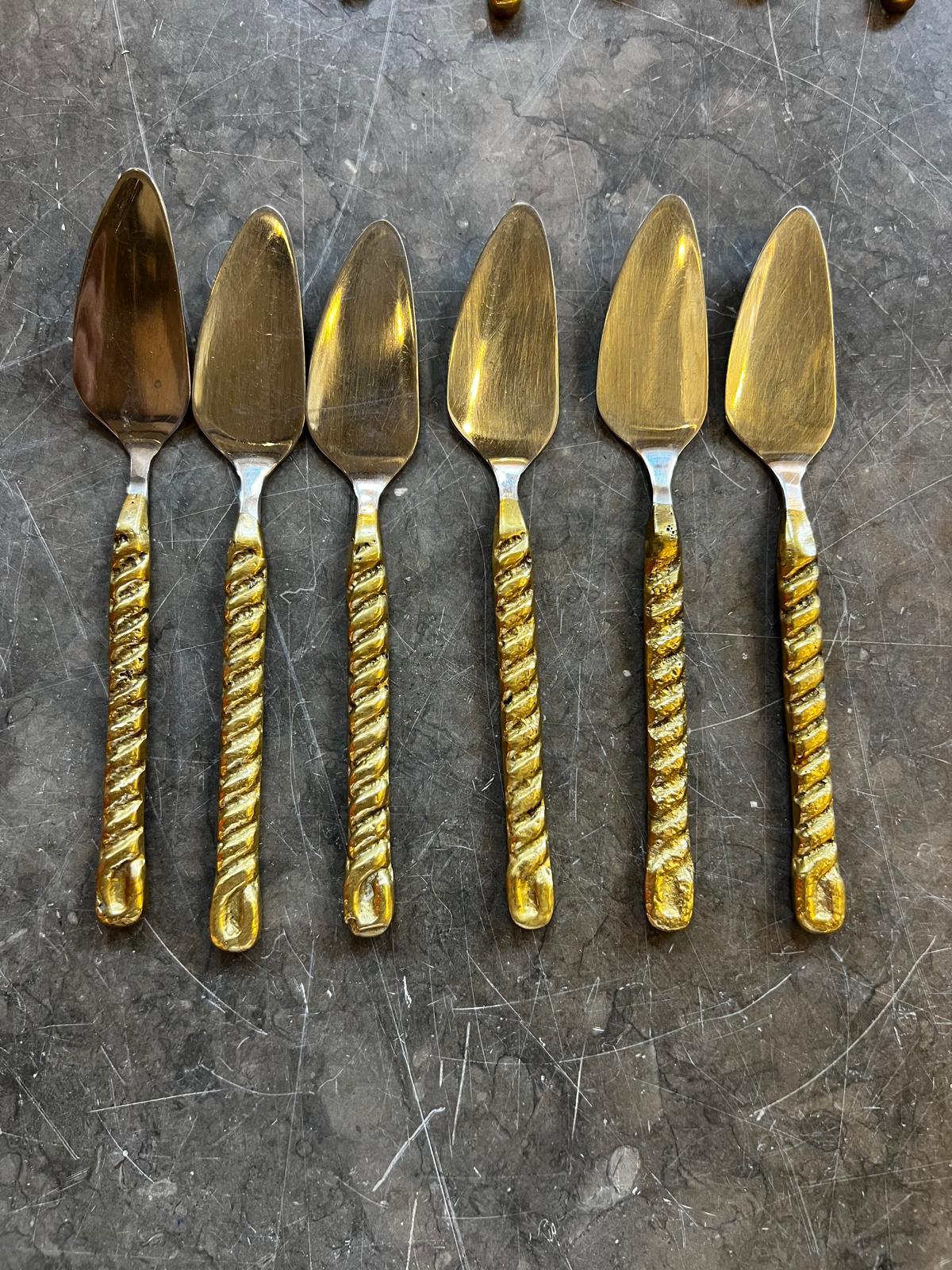 1970s Spain Two-tone Bronze Cutlery Set For Sale 6