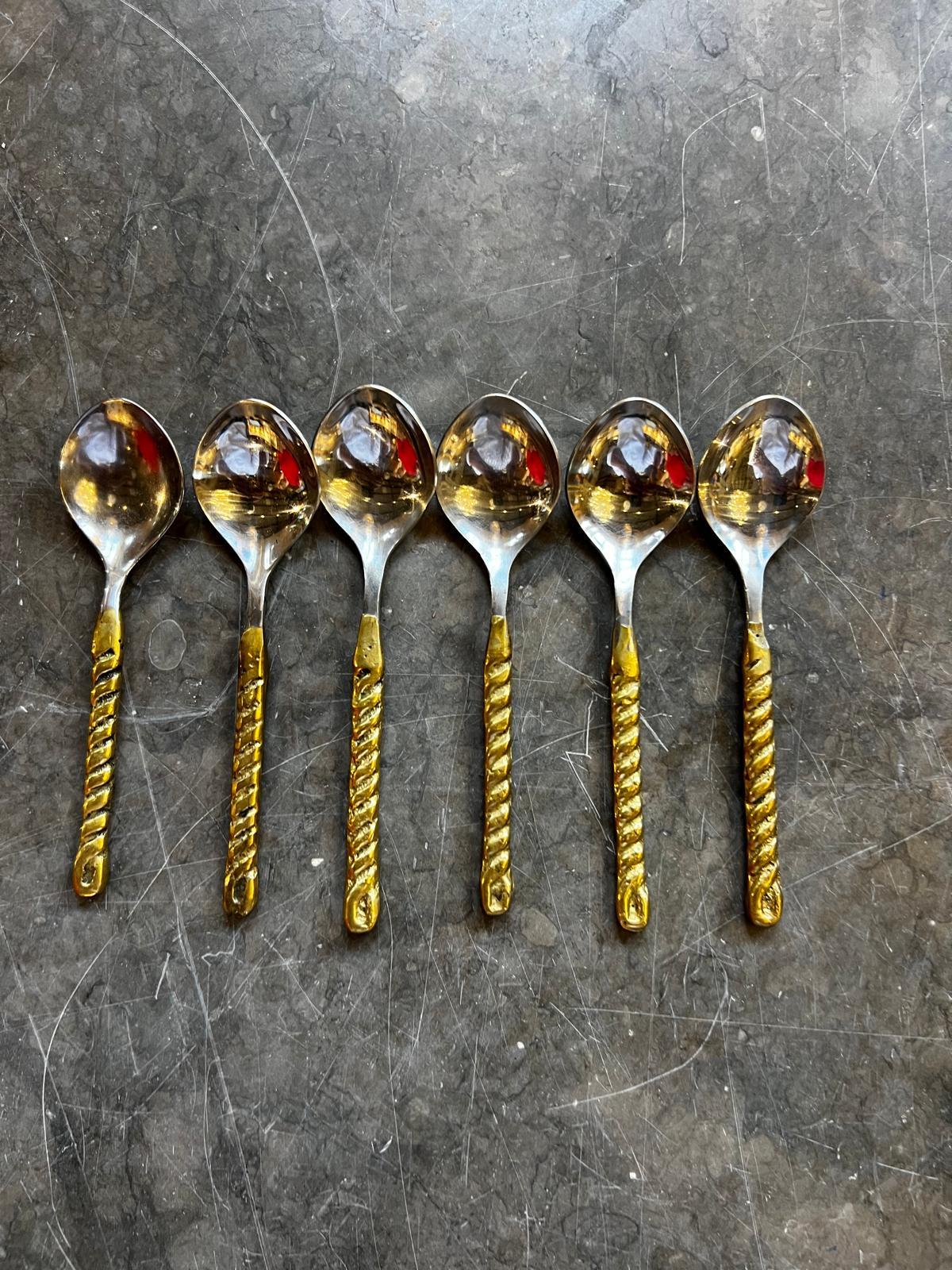 1970s Spain Two-tone Bronze Cutlery Set For Sale 1