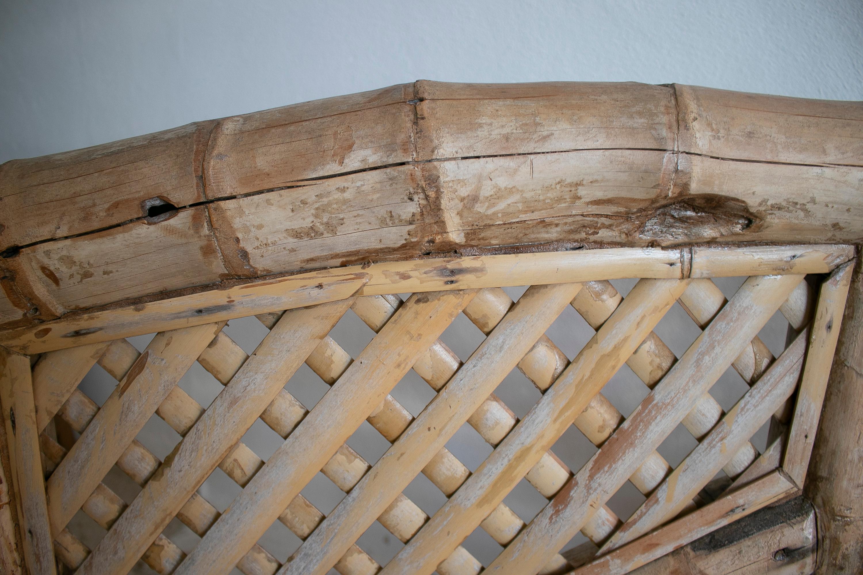 1970s Spanish 2-Seater Bamboo Garden Bench In Good Condition For Sale In Marbella, ES